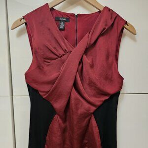 Unique Wine Burgandy Twist front Back Zip Top